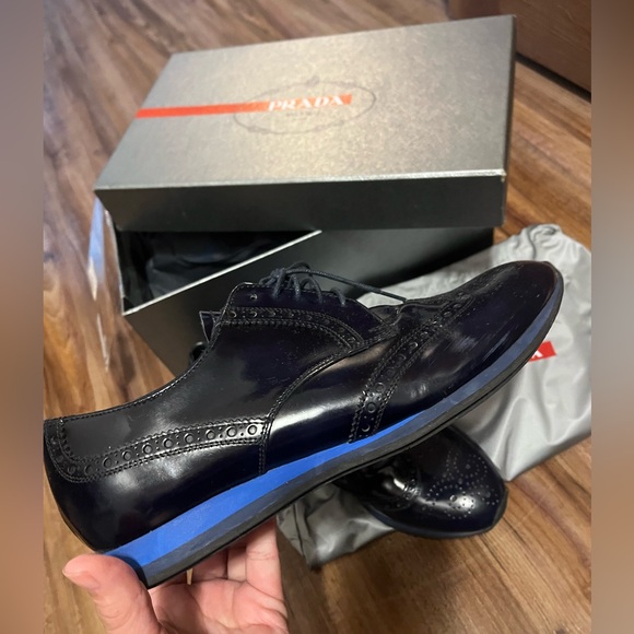 Prada Men Wingtips/ Navy - Picture 1 of 8